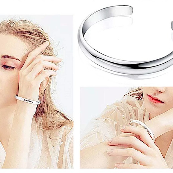 Thick Sterling Silver Cuff Bracelet, Cuff, Personalized Message, Message Bangle - Picture 10 of 13